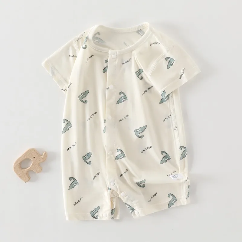 Bellbell Summer Kids Girls Rompers Thin Breathable Infant Babys Girls Cool 6M-2Y Jumpsuits Cartoon Print Little Girls Bodysuits