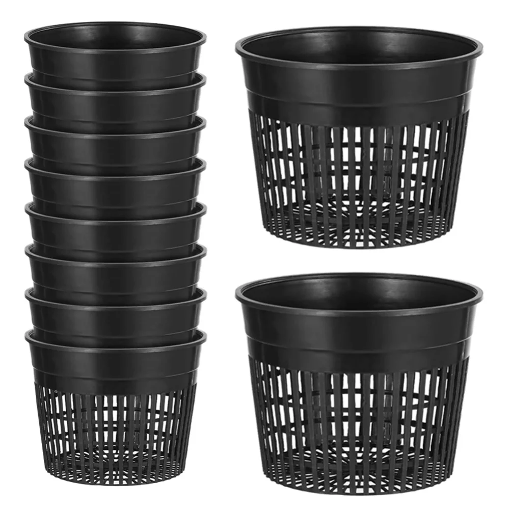 10Pcs Hydroponic- Pot Net Cup Slotted Mesh Net Basket Plant Vegetable Grow Nursery Cup Pot Garden Plant Basket For Hydroponics