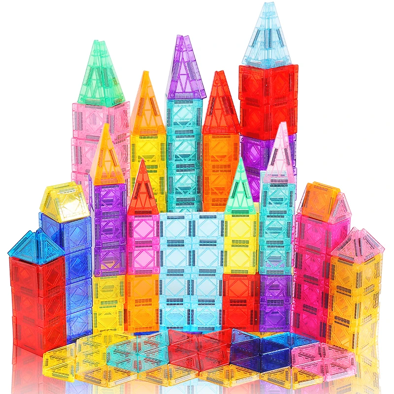 مجموعات بناء مكعبات البناء المغناطيسية لمدة 3 سنوات فما فوق الأطفال بنين بنات DIY ألعاب تعليمية مونتيسوري هدية
