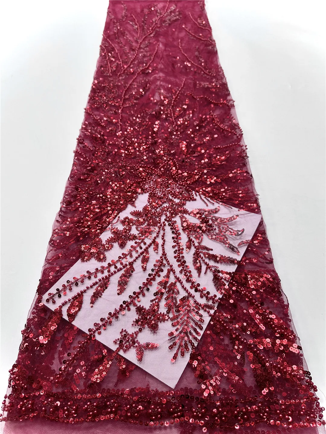 

2025 африканская нигерийская высококачественная тюль с блестками, кружевная ткань для выпускных платьев, вышивка бисером, сетчатая ткань