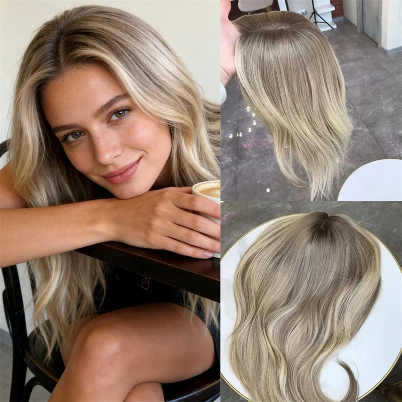 Good Quality Ombre Ash Blonde Balayage Highlights HD Lace Front Wig Small Large Size Cap Glueless Natural Preplucked Hairline