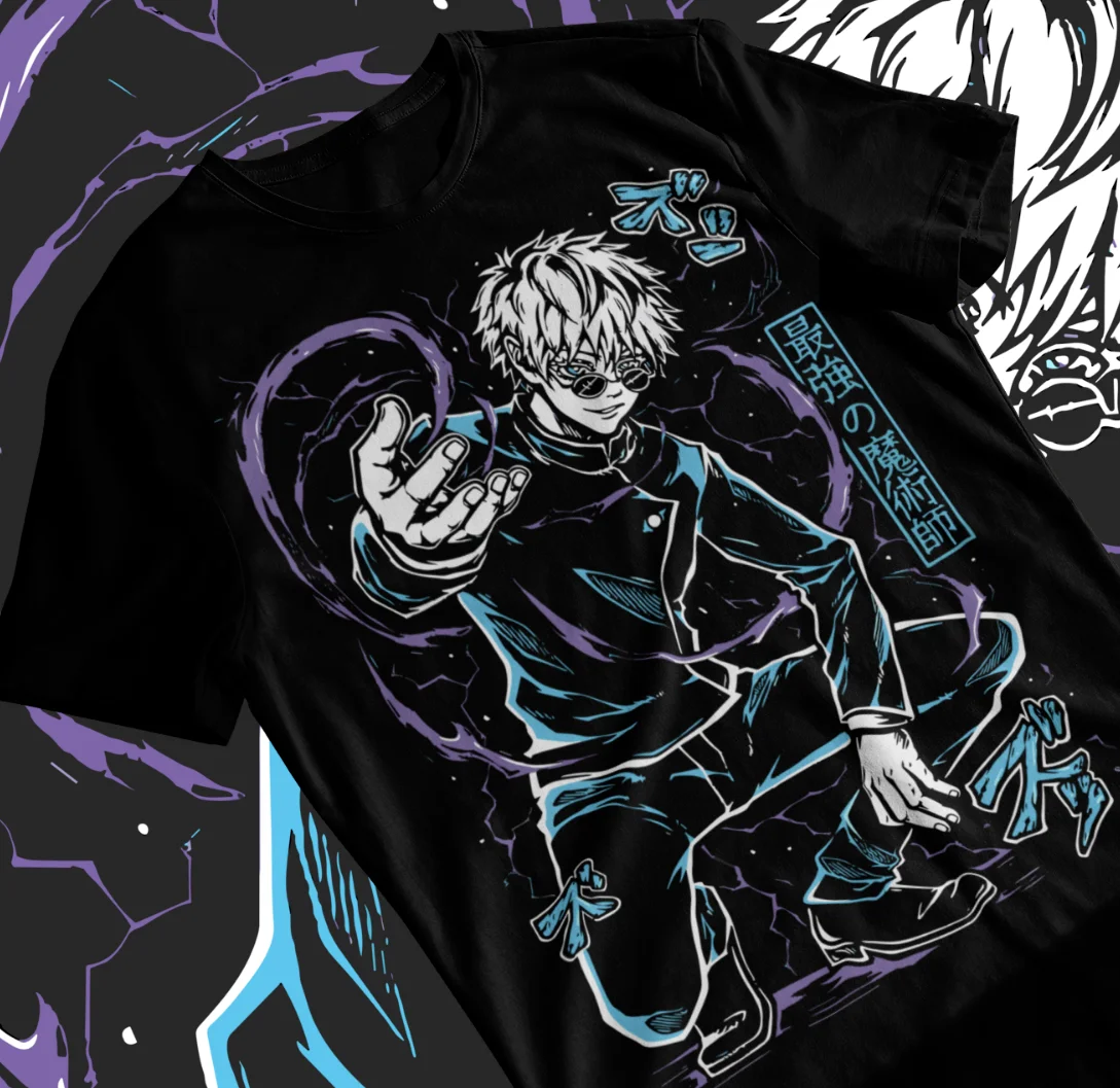 Jujutsu Kaisen Gojo Satoru Black T-Shirt Anime Manga T-Shirt Soft Tee