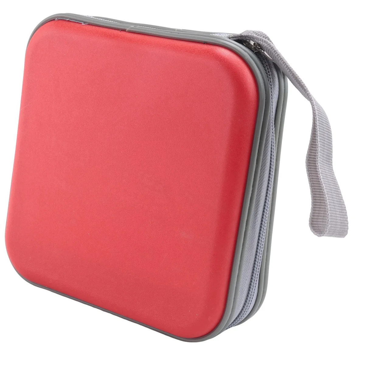 ABQR 40 CD DVD Disc Album Storage Carry Case Cover Wallet Sleeve Holder Bag Hard Box - Red