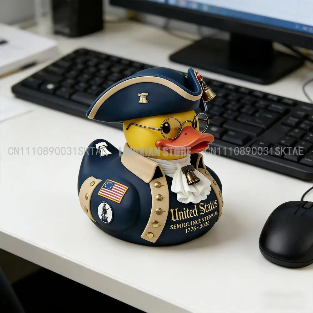 

American Independence 250th Anniversary Duck Figurine Patriotic Resin Duck Statue for 4th of July Independence Day Celebration