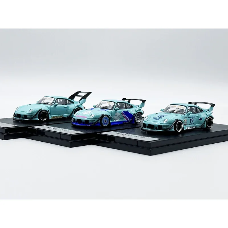 In Stock 1:64 SW RWB 993 Noctilucent Baby Blue Diecast Diorama Car Model Collection Miniature Street Weapon Warrior