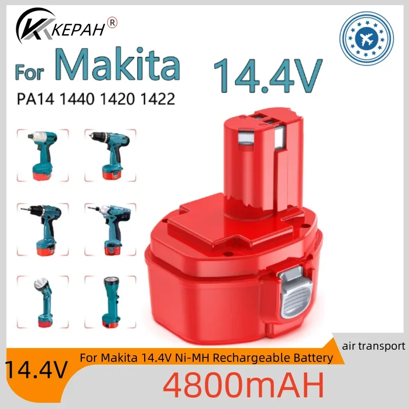 For Makita 14.4V Battery 4800mAh Ni-MH Battery PA14 1422 1433 1420 192600-1 6281D 6280D 6337D Rechargeable Batterie