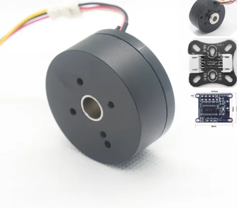Outer Rotor 2804 Brushless DC Motor, Built-in AS5600 Encoder & Hall Sensor, Hollow Shaft FOC Motor Kit