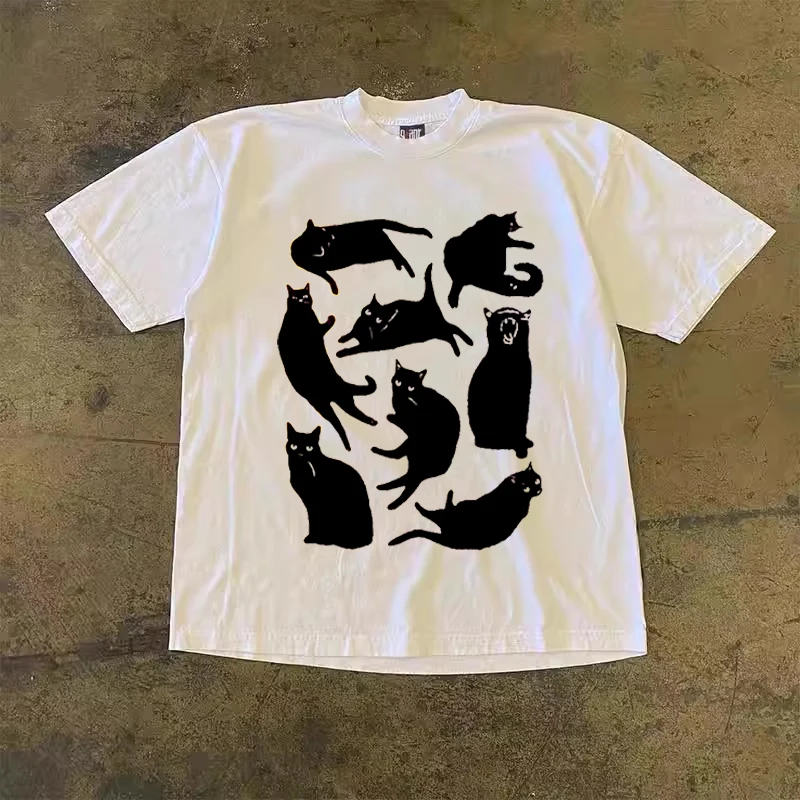 Loose Fit Cotton Short Sleeve T-Shirt Unisex Casual Comfortable Breathable Pure Cotton Double Thread T-Shirt for Summer