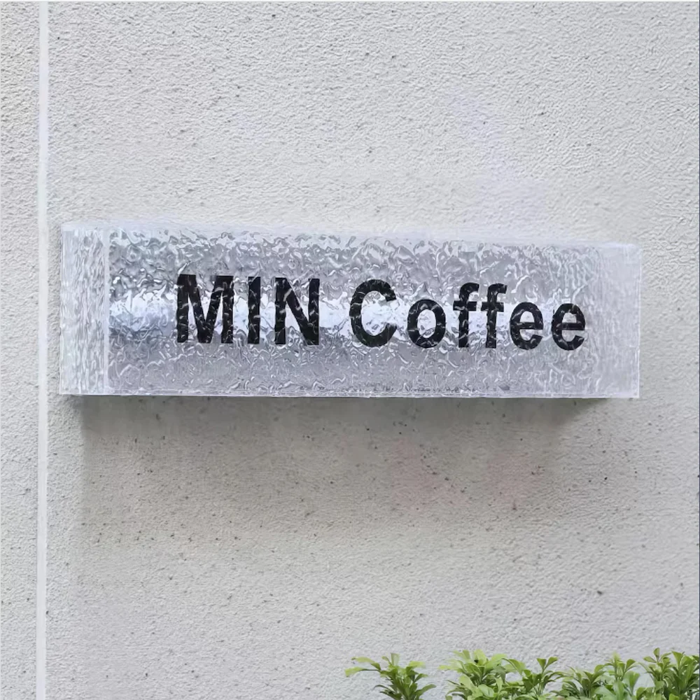 Custom LED Water Ripples Light Box Business Sign Outdoor Waterproof Acrylic Double Sided Storefront Wall Mounted Signage