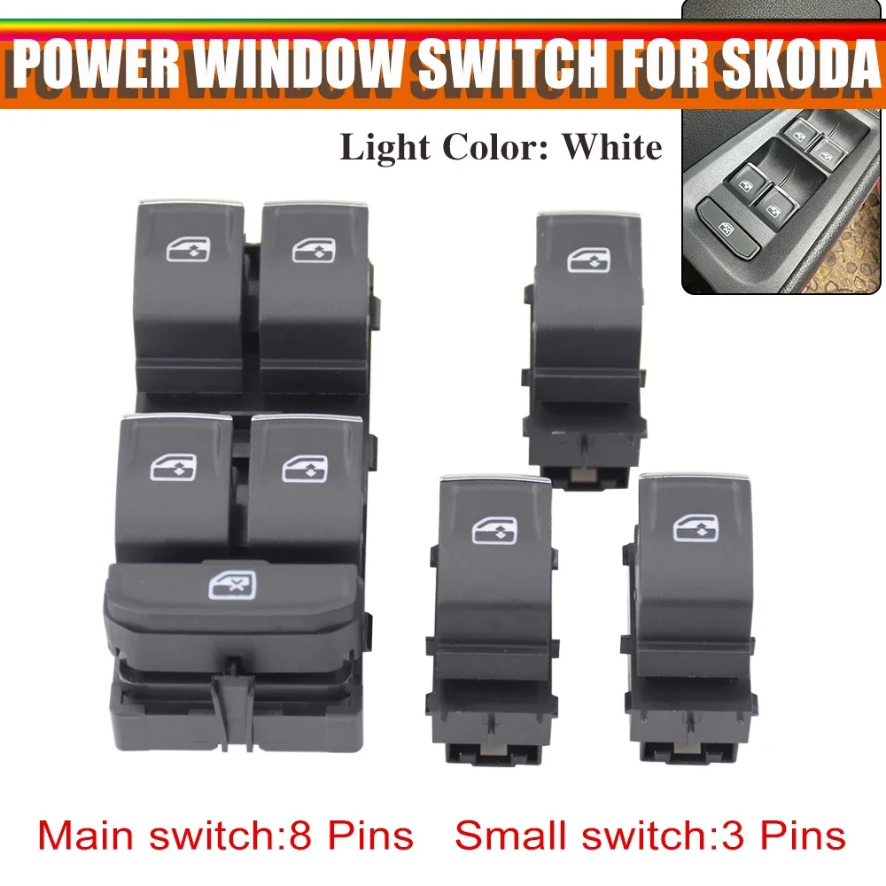 4PCS Car Electric Power Window Regulator Switch Button For Skoda Superb 2014-2018 Octavia 2013-2018 Car Accessories