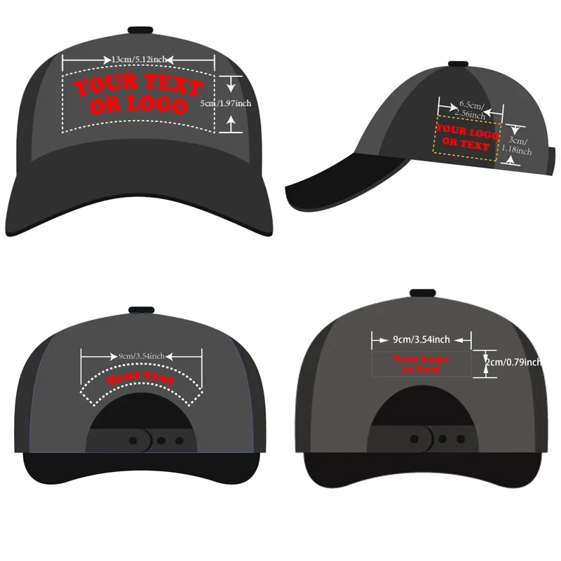 EMROJENTIA Gorras y sombreros bordados personalizados - Logotipo o texto personalizado - Ideal para negocios, eventos y regalos