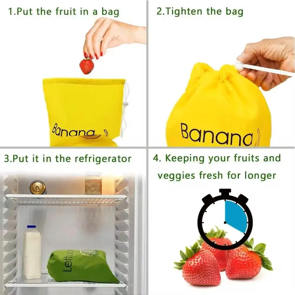 Insulated Shopping Bag Shockproof Vegetables Fruit Food Lettuce Storage Insulation Banana Bag Drawstring Fresh-keeping W0C4