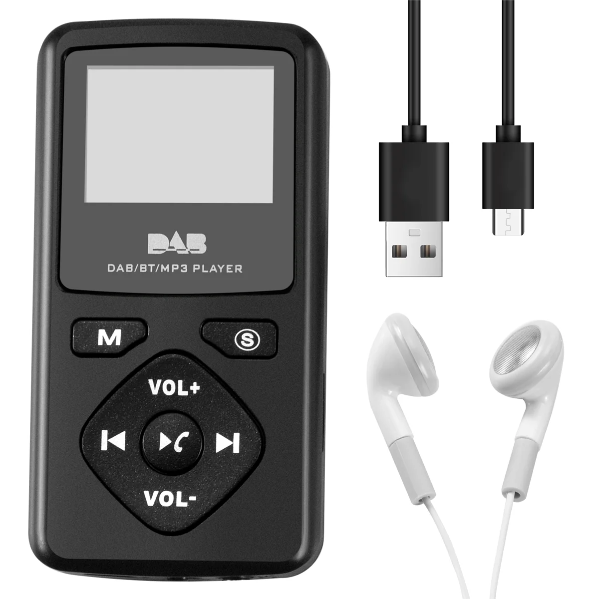ABQR / Digital Radio Bluetooth 4.0 Personal Pocket FM Mini Portable Radio Earphone MP3 Micro-USB for Home