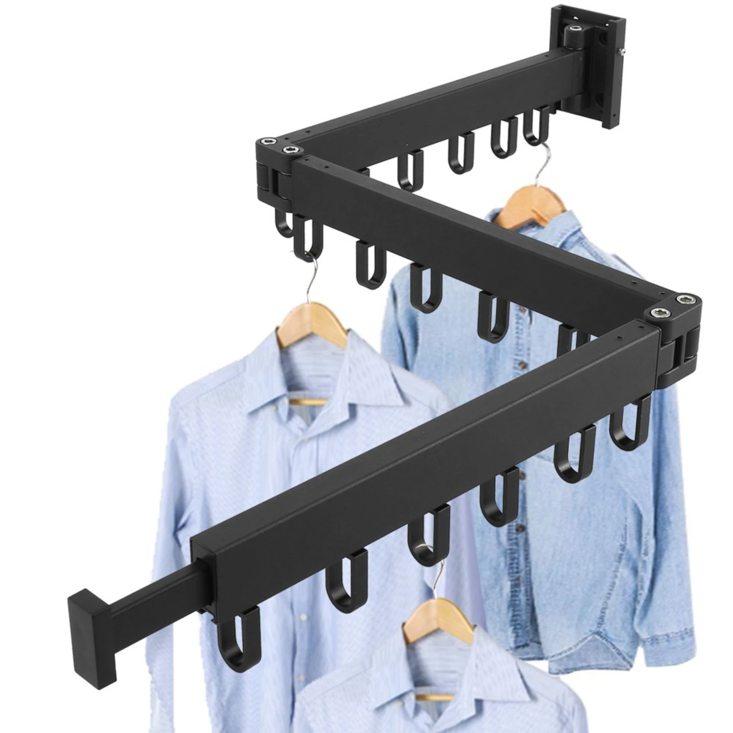 

Clothes Drying Rack Hanger Rack Wall Mounted Collapsible Space-Saver Laundry Drying Rack for Laundry Balcony Bedroom