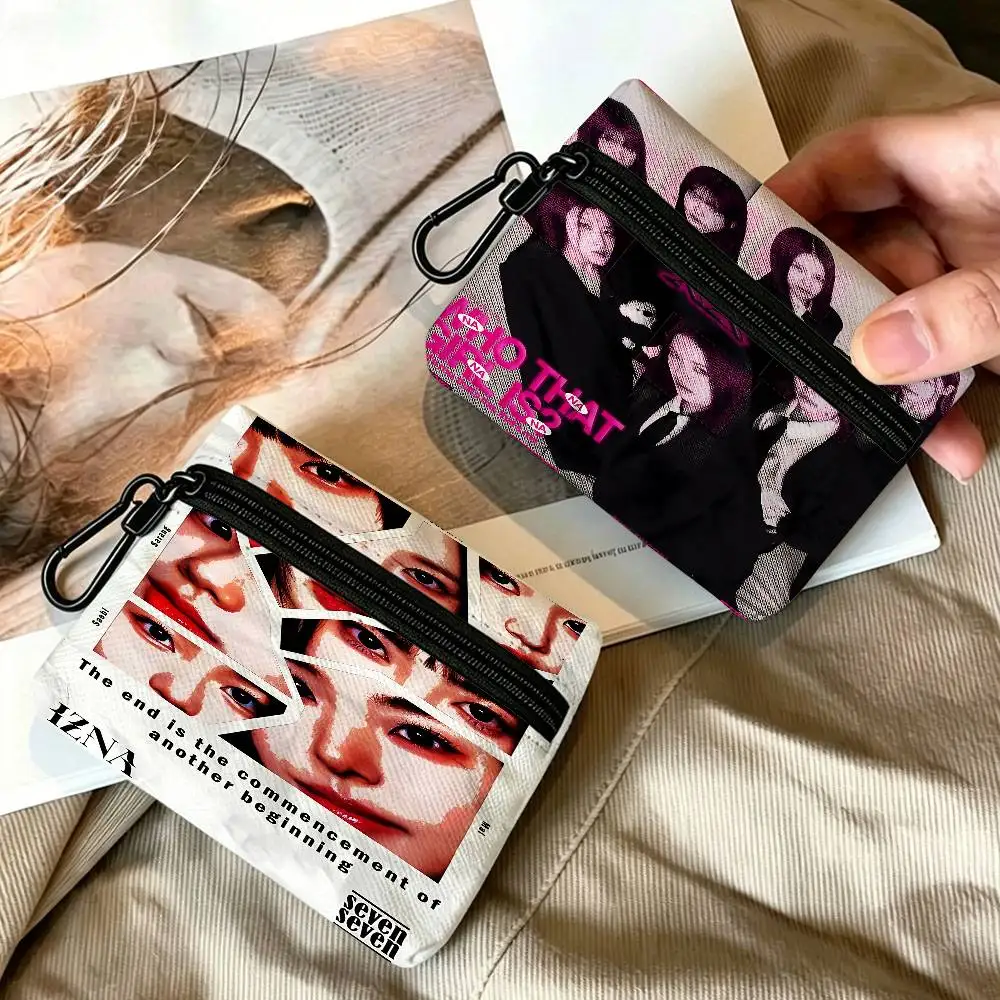 Girl Music Singer I-Izna Band Oxford Cloth Zipper Coin Purse Portable Hanging Key Pouch Organizer For Travel Cosmetic Bag