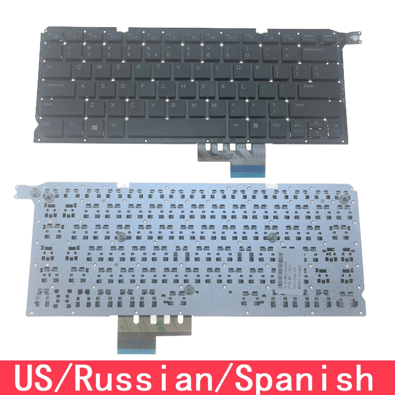 

Для Dell Vostro 14Z 5460 V5460 5460D 5470 5439, замена клавиатуры ноутбука, США, русский, испанский MP-12G7