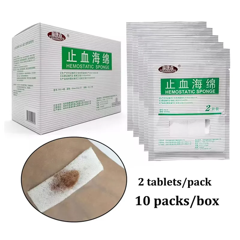 Medical Hemostatic Cotton Disposable Gelatin Hemostatic Sponge For Wound Dressing Nursing Care Gauze 60*20mm Dental Materials