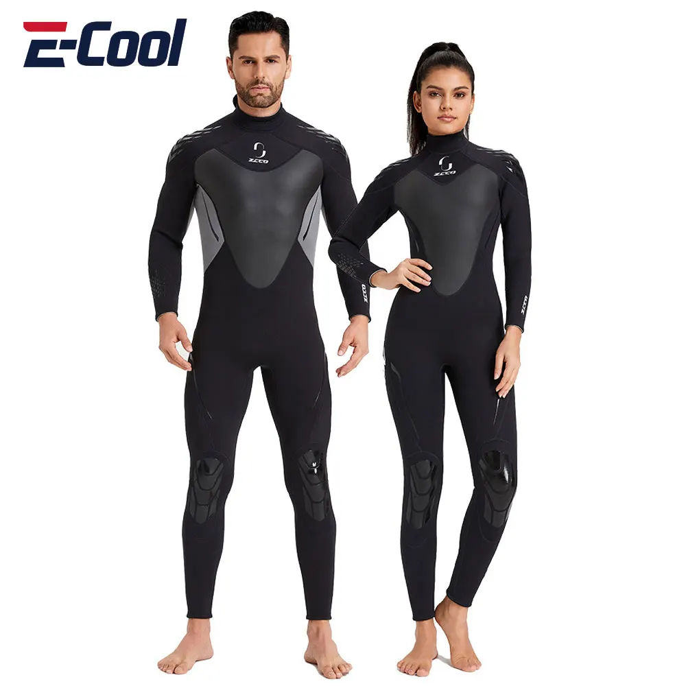 

3MM Men's Neoprene Wetsuit Long Sleeve Diving Suit Warm Fleece Lining Outdoor Swimming Kayaking Surfing Drifting Wetsuit