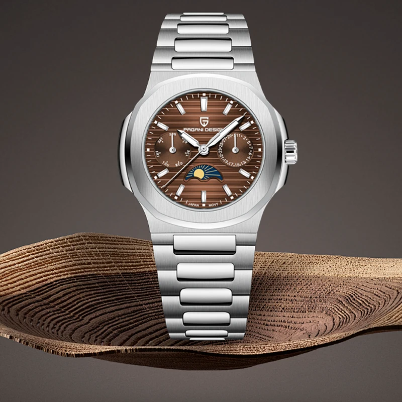 2026年新作 パガーニデザイン ファッション メンズクォーツ腕時計 高級 デイト 曜日表示 ステンレス 防水 スポーツウォッチ