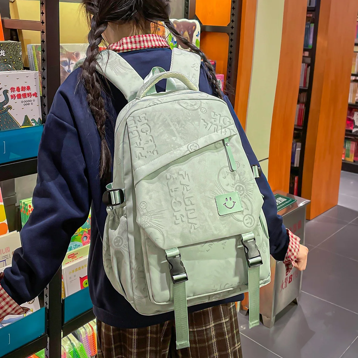 

Korean Style Large Capacity Student Backpack Unisex Travel Fashion Trendy Backpack Stress Relief Double Shoulder Bag for High...