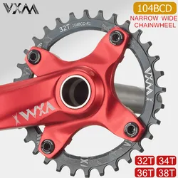 VXM Bicycle 104BCD Narrow Wide Chainwheel Round MTB Bike aluminum alloy 32T34T36T38T Chainring crankset Tooth plate Cycling Part