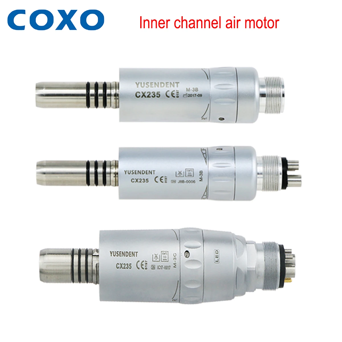 COXO Dental LED Fiber Optic Air Motor For Low Speed Handpiece Internal Water Spray 2/4/6 Holes E Type Fit NSK KAVO Dental Tools