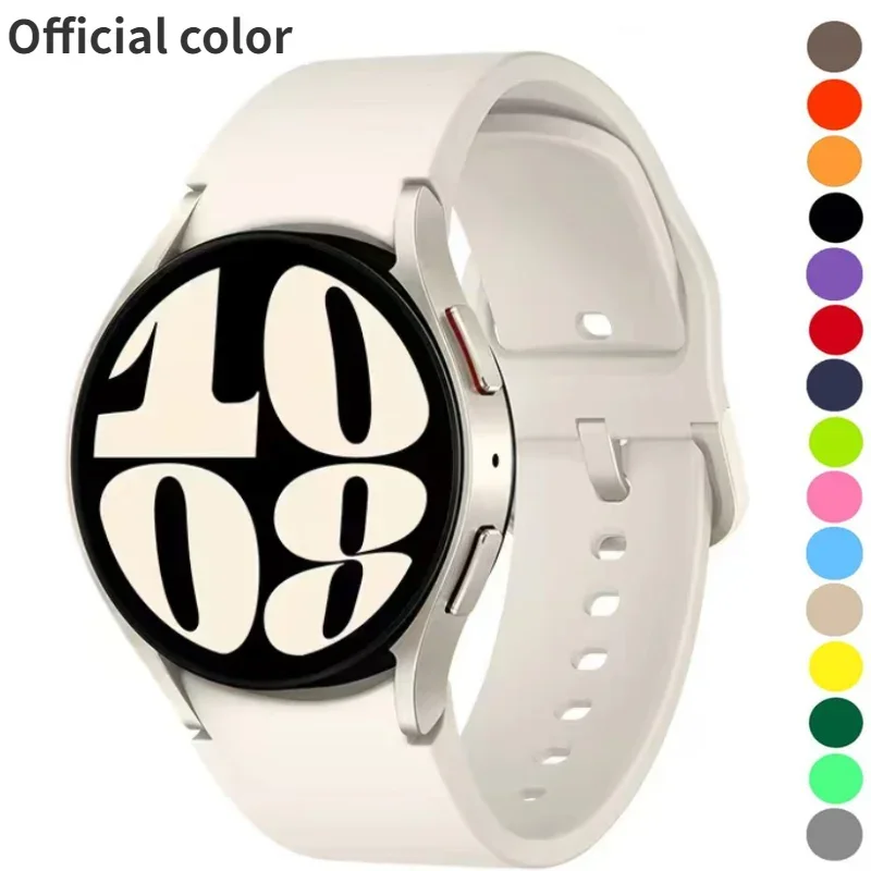 Silikonarmband für Samsung Galaxy Watch 7/6/5/4 40 mm 44 mm 5 Pro Originalarmband No Gap Galaxy Watch 6 4 Classic 47 mm 43 mm Band