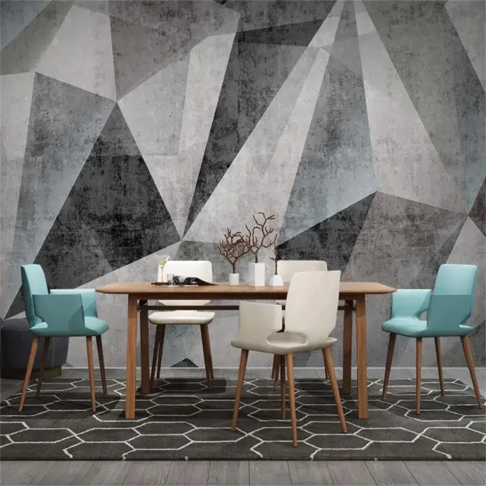 خلفيات رسومات هندسية كلاسيكية مخصصة لغرفة المعيشة أريكة التلفزيون خلفية جدارية جدار اللوحة ورق حائط ملصقات الديكور #5