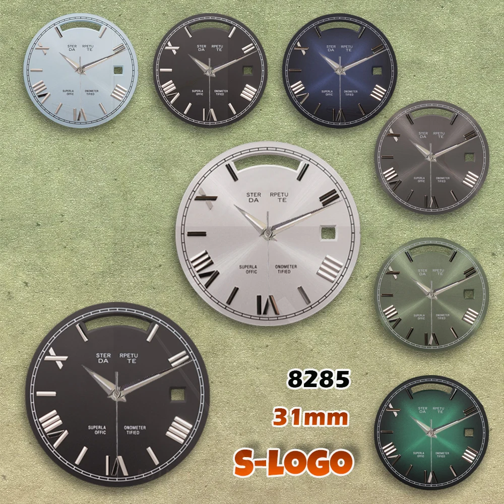 NG S Logo 31mm Black Rome Dial fit 8285 Movements High Quality Watches for men Watch Modification Accessories Repair tools
