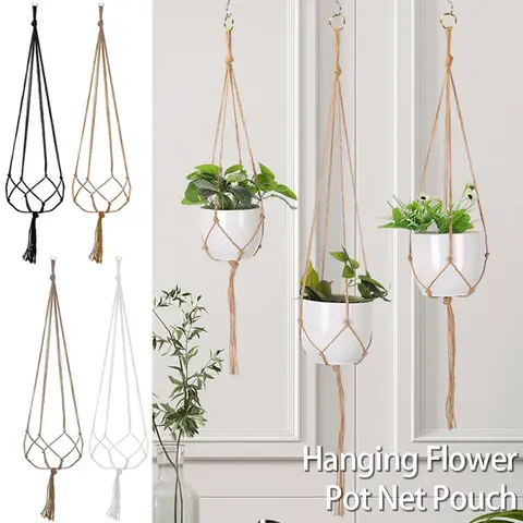 Hanging Flower Pot Net Planters for Hanging，Woven Plant Holder for Gardening, Planter Hanger Rack