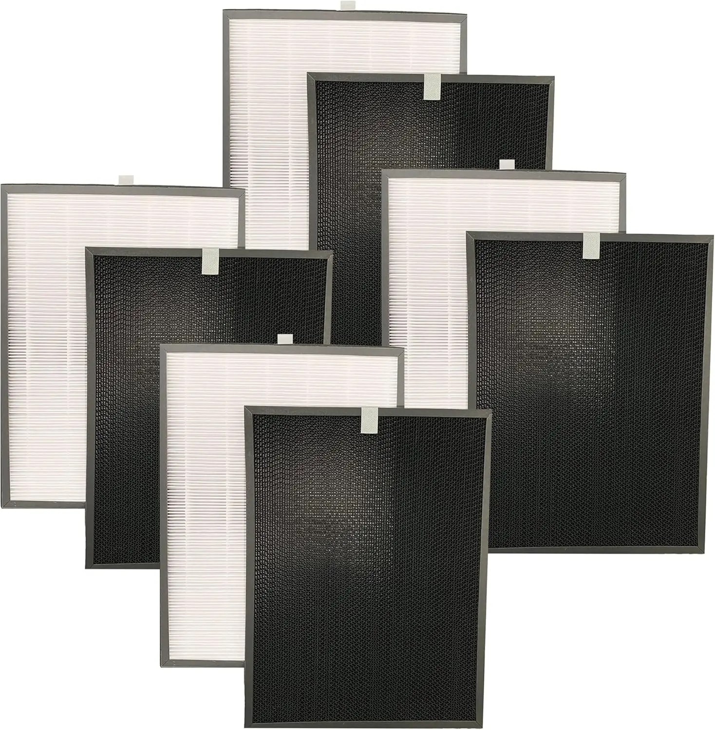 Think Crucial Replacement 4 Air Purifier Filters & 4 Carbon Filters Fit , Compatible with Part # 1