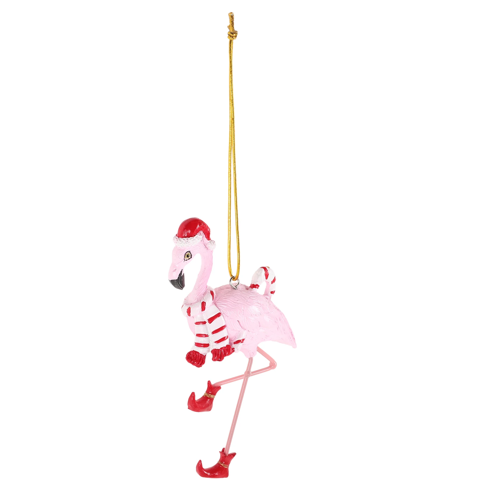 

Santa Claus Flamingo Christmas Decor Pink Resin Lightweight Hanging Ornament Tropical Christmas Tree Holiday Party Decoration