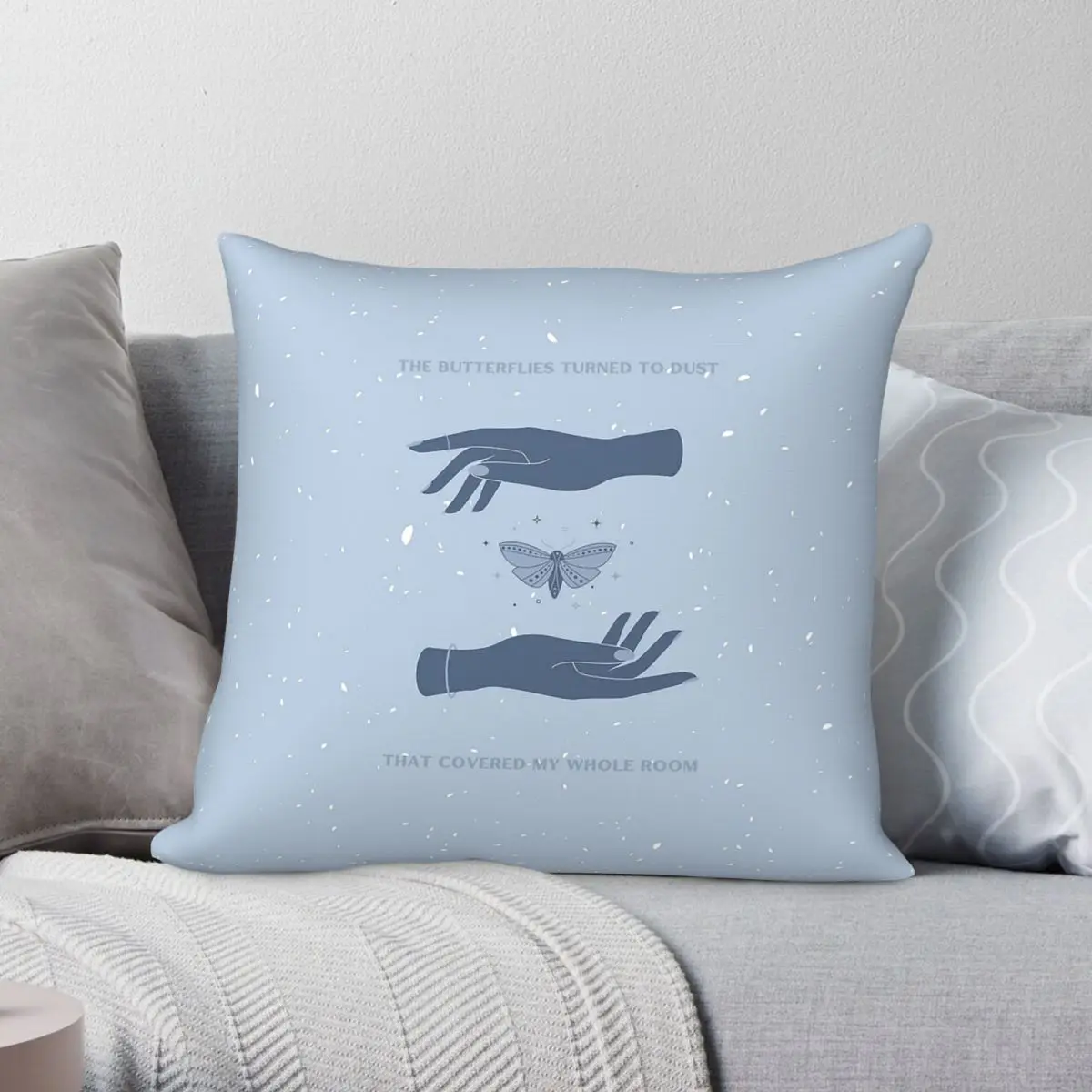 Butterflies Turned To Dust That Covered My Whole Room Pillowcase Polyester Linen Velvet Zip Decorative Pillow Bed Cushion Cover