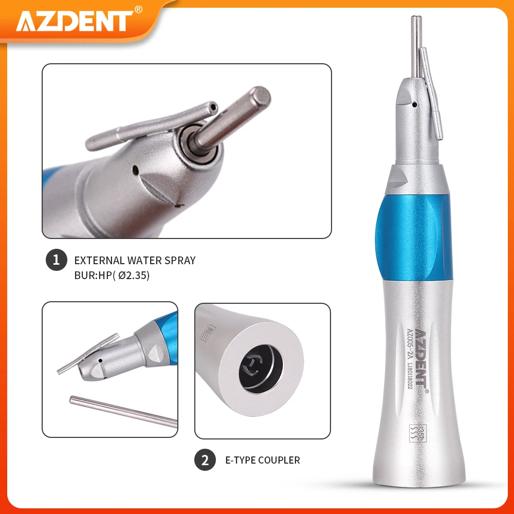 Dental Low Speed Handpiece AZDENT 1:1 Surgical Straight Handpiece Nose Cone External Irrigation Pipe Dentistry Tool