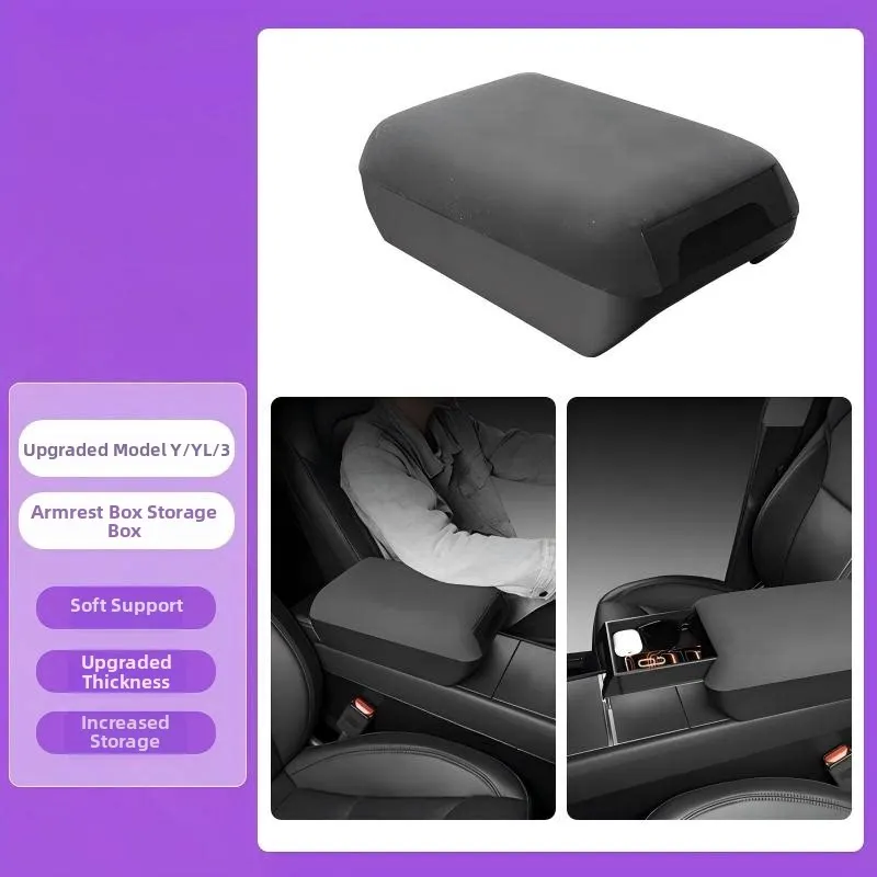 For the updated Tesla model Y/3/YL Armrest Box Armrest Auto Storage Box Arm Bracing heighten Interior Details