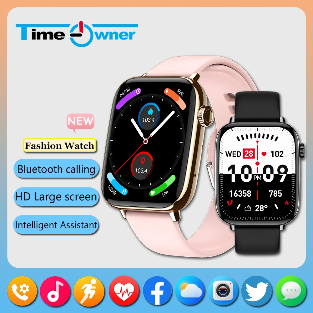 2025 New Smart Watch 24H Heart rate monitoring Women Physiological period Health motion Tracker Smartwatches Bluetooth calling