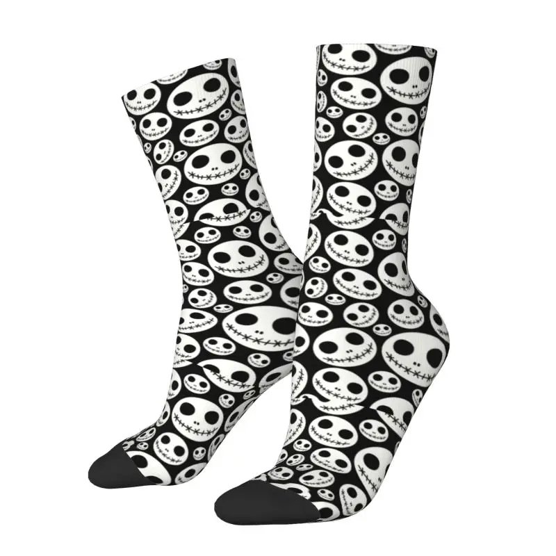 Custom Halloween Skeleton Jack Skellington Crew Socks The Nightmare Before Christmas Spring Summer Autumn Winter Dress Socks