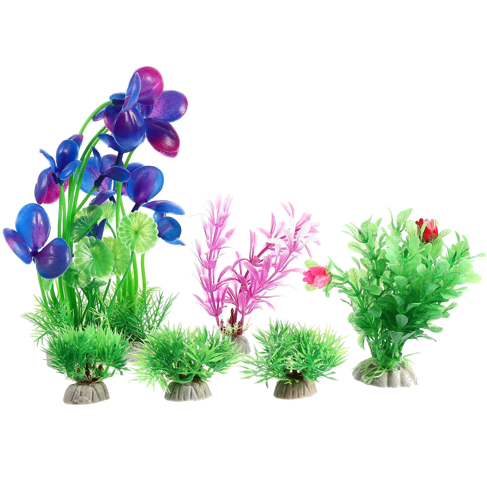 6 Pcs Small Fish Tank Landscaping Plant Floating Aquarium Plants Resin Desktop Decor Household Fake