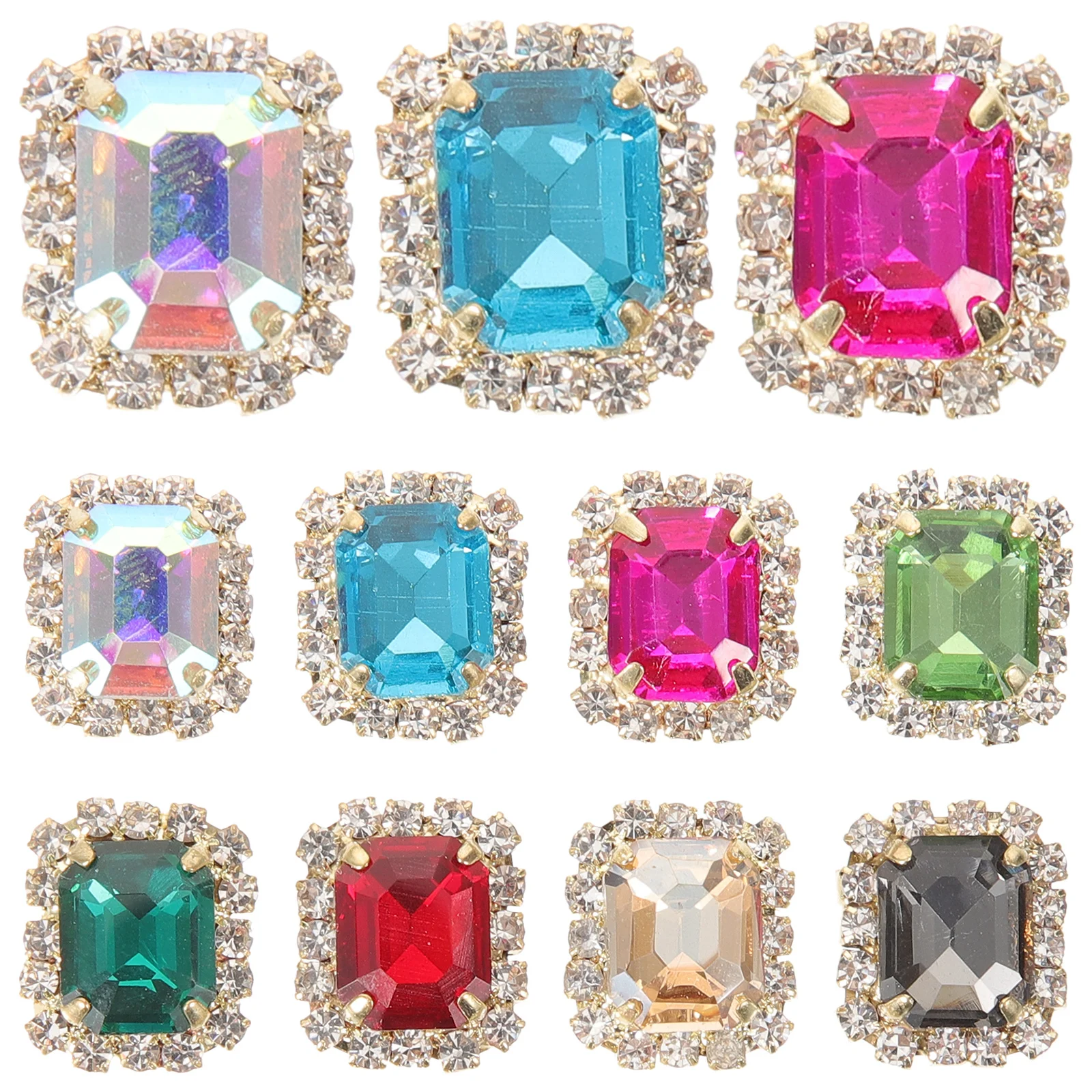 

20pcs Waterfall Rhinestone Accessories Delicate Glass Claw Trims Sparkling Sewing Decor For Clothing Shoes Bags Crafts Diy