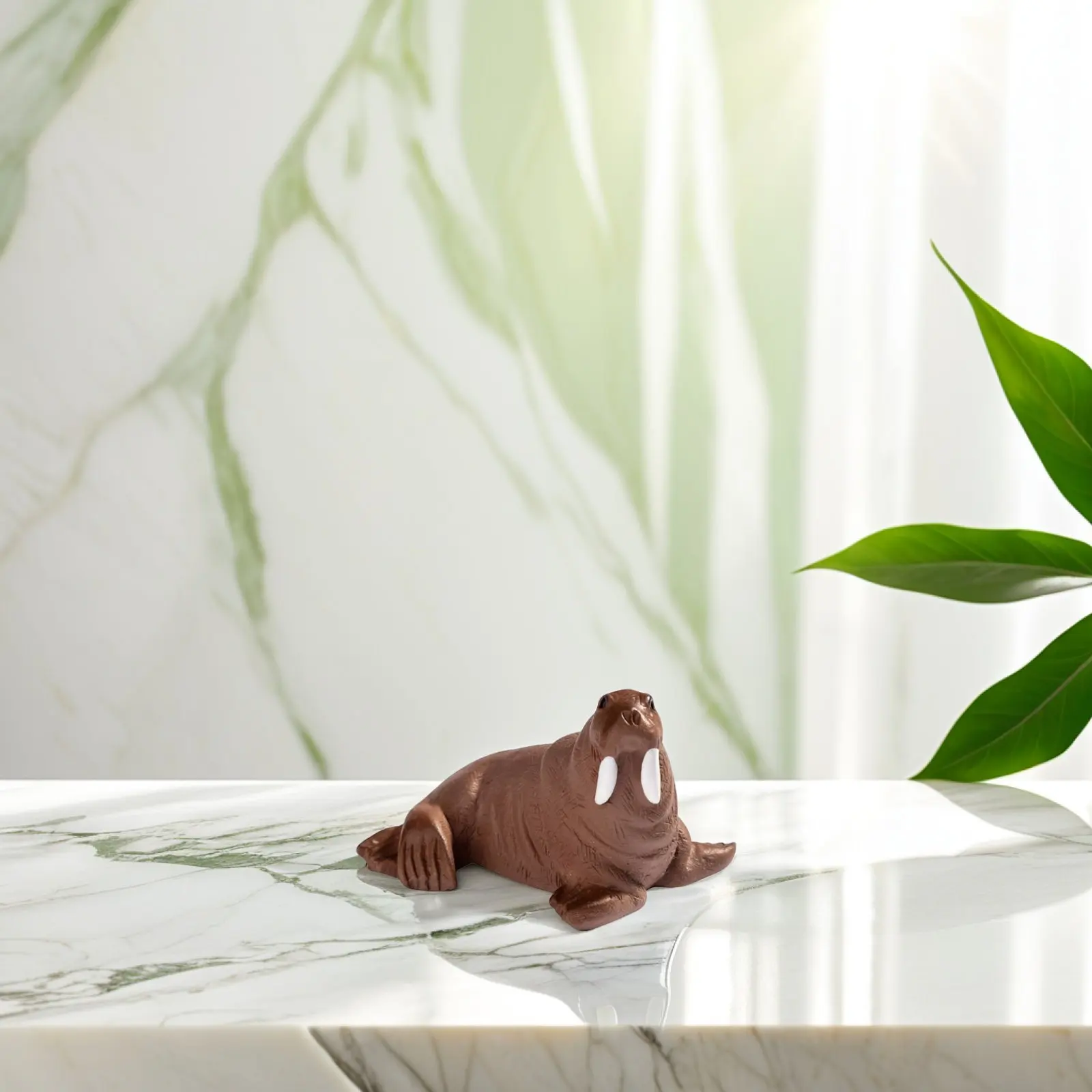 

2Pcs Small Realistic Resin Walrus Decor for Desk Study Living Room Miniature Marine Scene Crafting Kit Ocean Life Themed