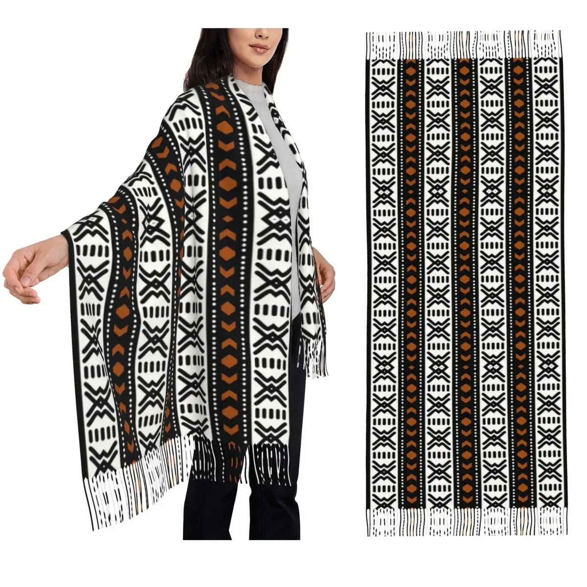 

Африканский шарф Боранлан, шарфы с кисточками, женские мягкие теплые шали и накидки, длинная осенне-зимняя шаль