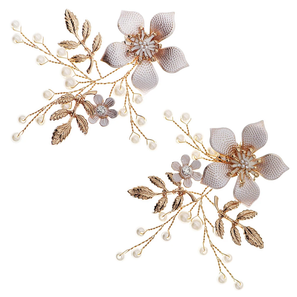 

Flower Shoe Clips Bride Applique for Pumps Heel Decorative Pearl Metal Alloy Wedding Engagement Parties Shoe Accessories