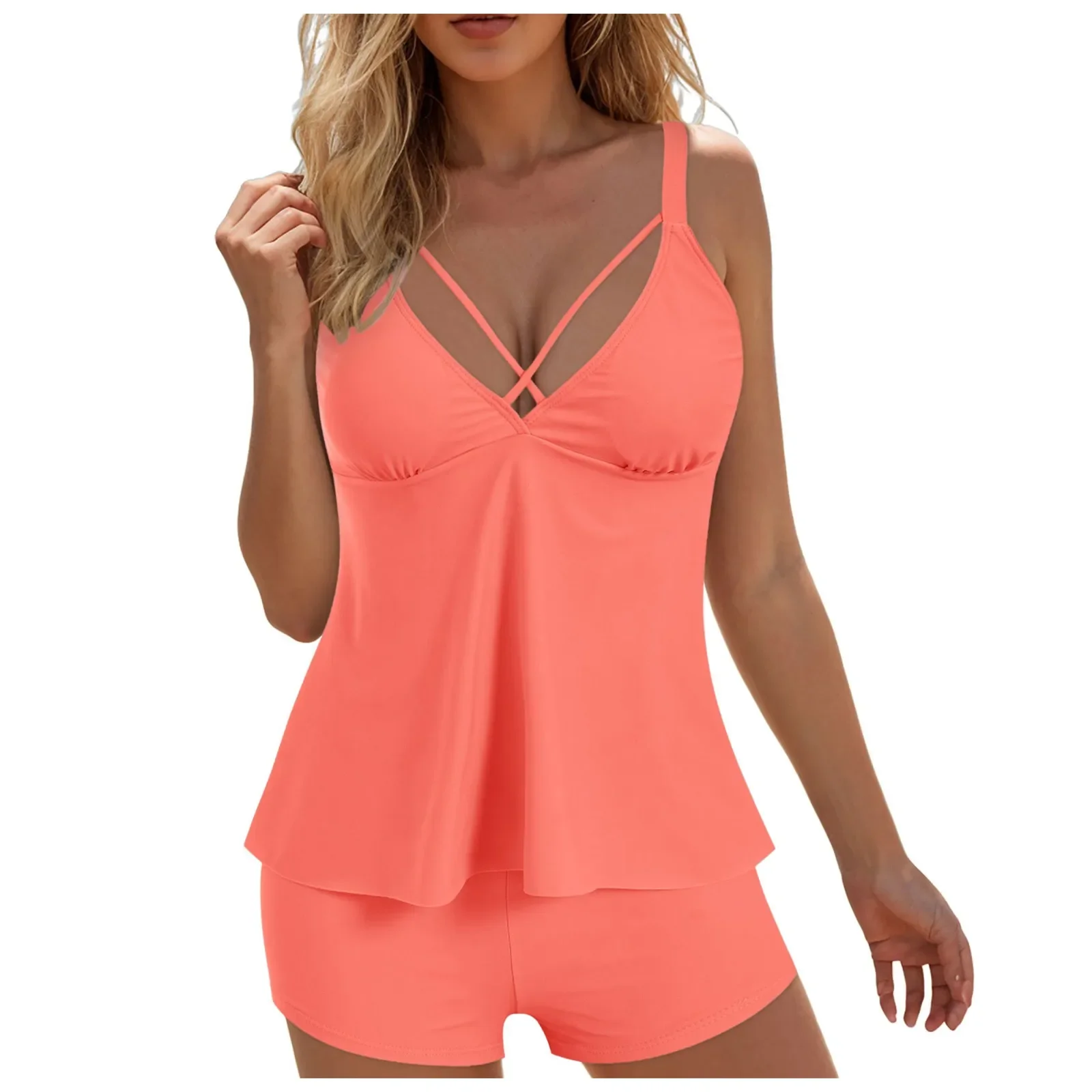 Mulheres tankini conjunto feminino cintura alta biquíni sexy push up maiôs de duas peças maiô vintage das mulheres com shorts