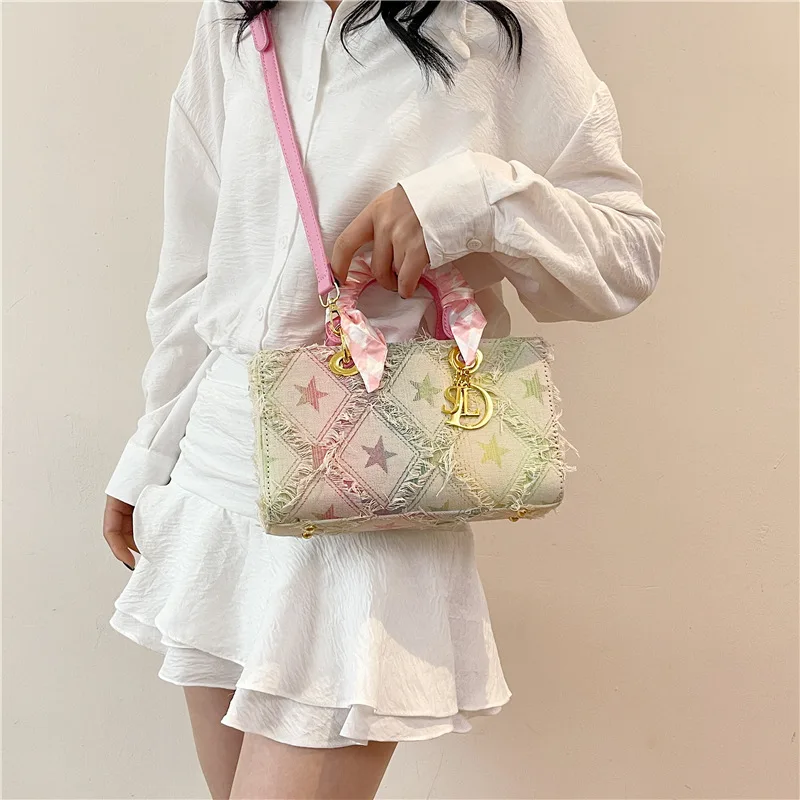 Y2K Women's New Denim Star Handbag Versatile Single Shoulder Crossbody Bag