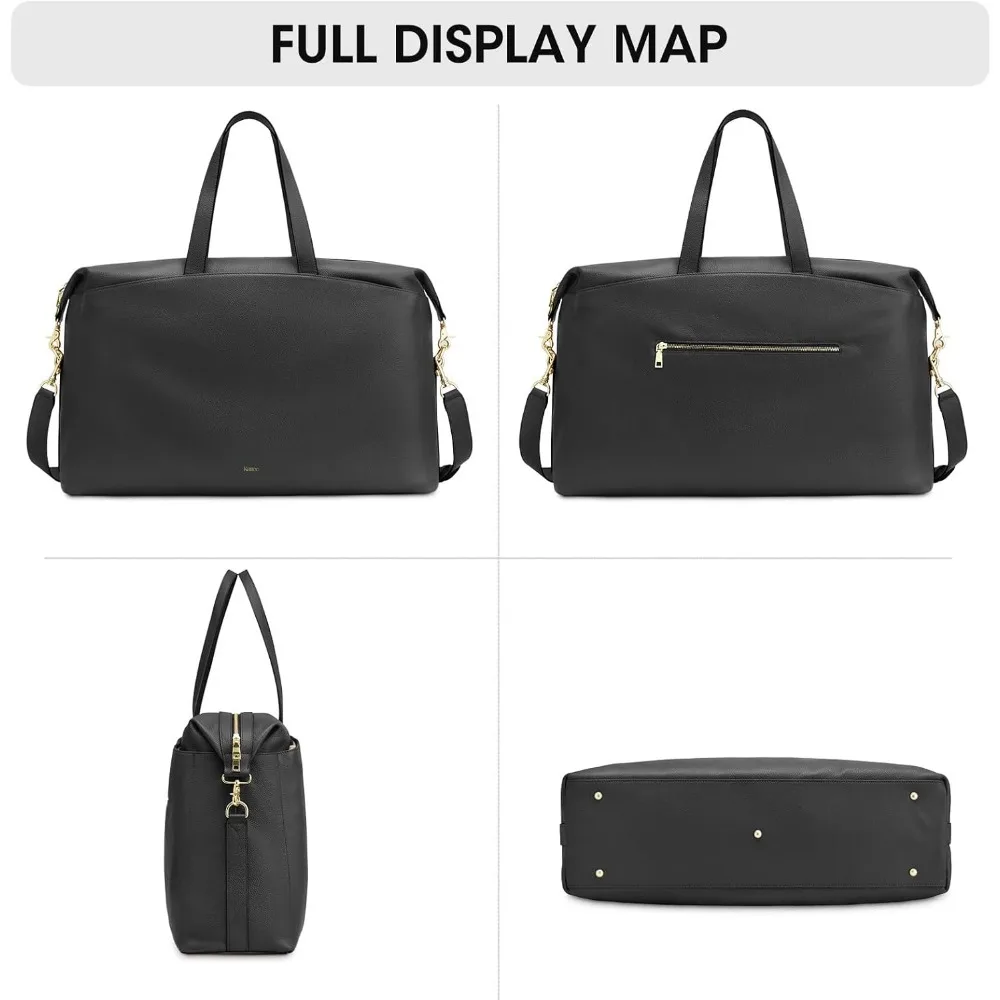 حقائب سفر جلدية للنساء في عطلة نهاية الأسبوع - حقيبة كبيرة من القماش الخشن طوال الليل لحمل عطلة نهاية الأسبوع