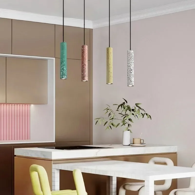 Modern Nordic Industrial Style Pendant Light Hanging Lamp Cafe Bar Lamp Indoor LED Long Droplight Kitchen Dining Bedroom