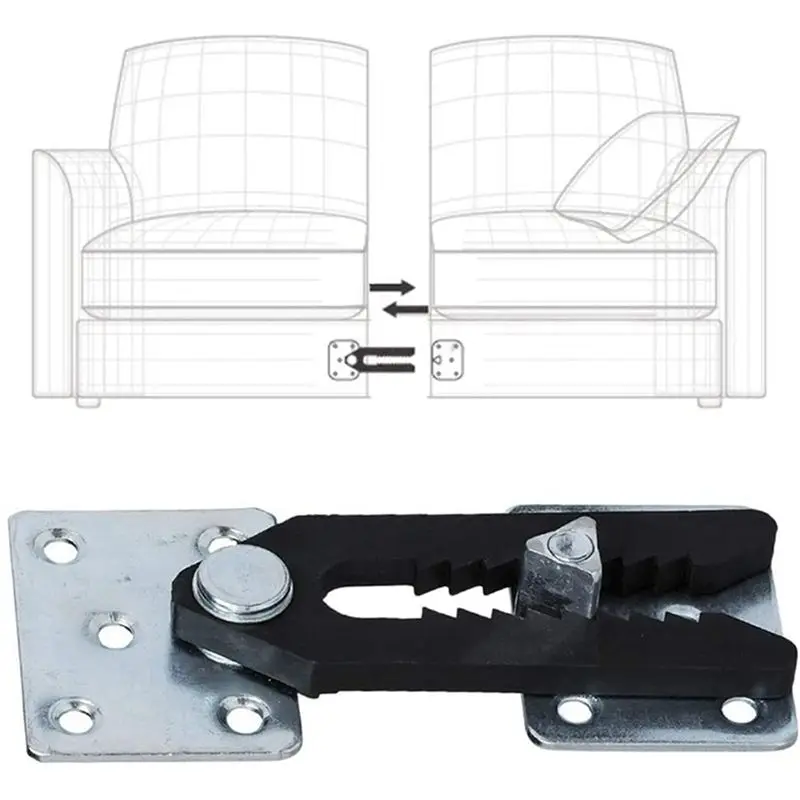PORK-Sectional Couch Connector, 8 Pcs Metal Sofa Joint Snap Alligator Style Sectional Couch Connector