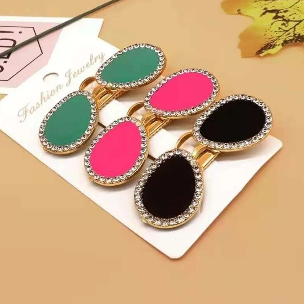 Women Rhinestone Sunglasses Shape Hair Clips Hairpins Creative Barrettes Sweet Bangs Clip Hair Styling Accessories Cute Headwear