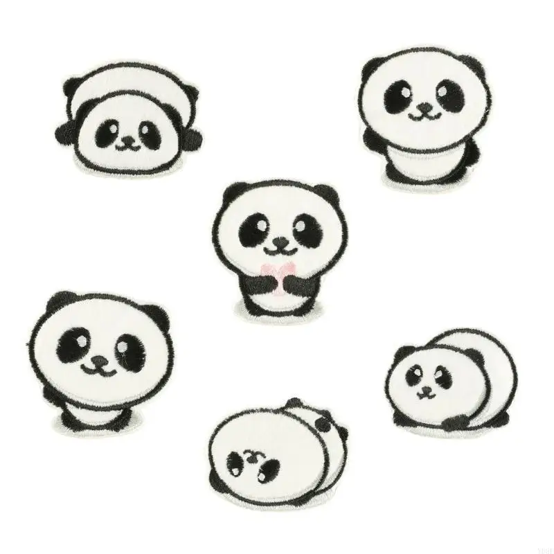 6 Pcs Lovely Panda Sewing Patches Iron on Patches Embroidery Patches for Clothes Y08E - view 2