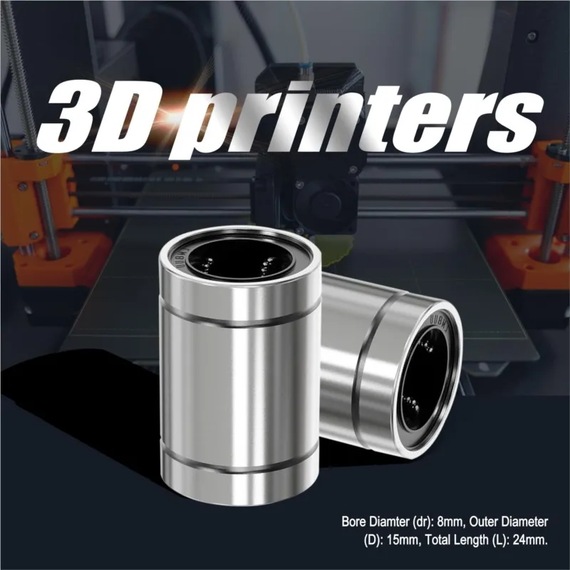 4/10 قطعة LM8UU LM10UU LM16UU LM12UU الخطي كروي جلبة خطية 8 مللي متر قضبان بطانة السكك الحديدية عمود خطي أجزاء لتقوم بها بنفسك طابعة ثلاثية الأبعاد باستخدام الحاسب الآلي